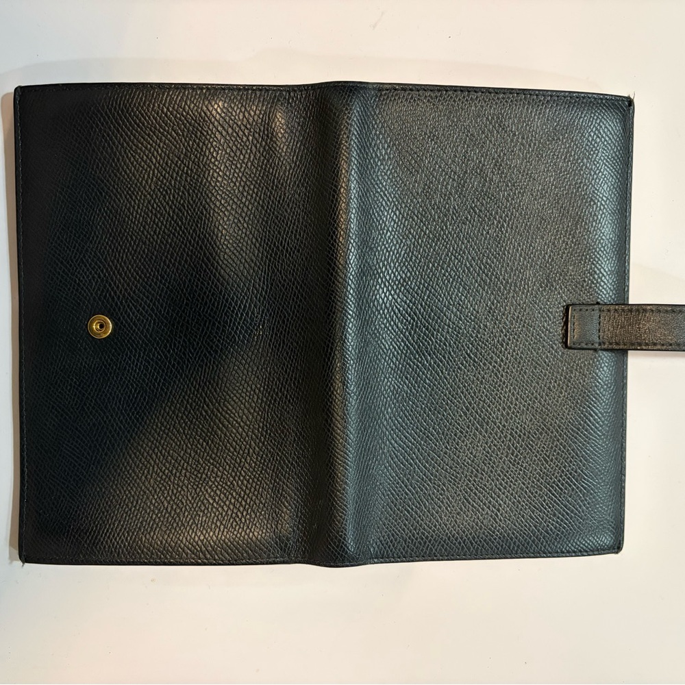 Authentic Celine Black Leather Continental Wallet Snap Strap Zip Pocket - Picture 7 of 9